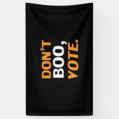 "Niet boeien, stemmen" zwarte oranje witte Hallowe Spandoek (Verticaal)