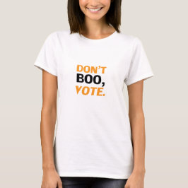 "Niet boeien, stemmen" zwarte oranje witte Hallowe T-shirt