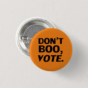 Niet boo stemmen oranje zwarte Halloween verkiezin Ronde Button 3,2 Cm