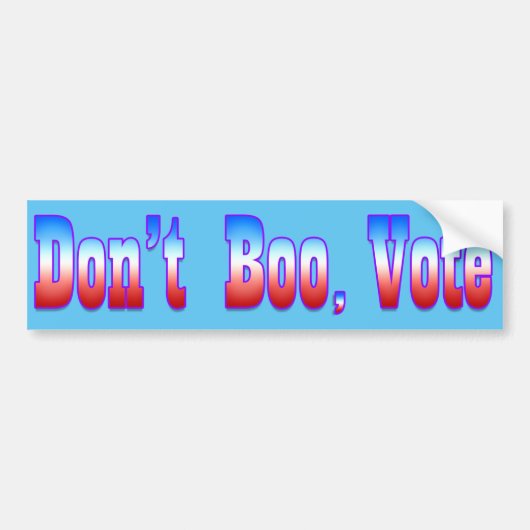 NIET BOO, STEMMING BUMPERSTICKER (Voorkant)