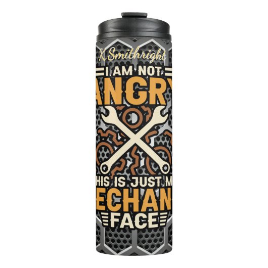 Niet boos mechanisch gezicht thermosbeker (Voorkant)