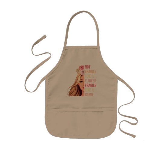 Niet breekbaar als een bloeiend raster als een Bom Kinder Schort (Voorkant)