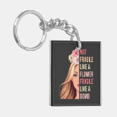 Niet breekbaar als een bloeiend raster als een Bom Sleutelhanger (Voorkant Links)