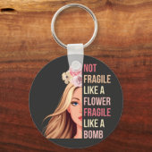 Niet breekbaar als een bloeiend raster als een Bom Sleutelhanger (Voorkant)