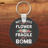 Niet breekbaar als een bloeiend raster als een Bom Sleutelhanger (Voorkant)