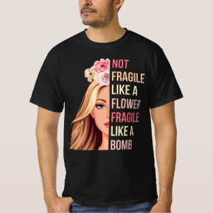 Niet breekbaar als een bloeiend raster als een Bom T-shirt