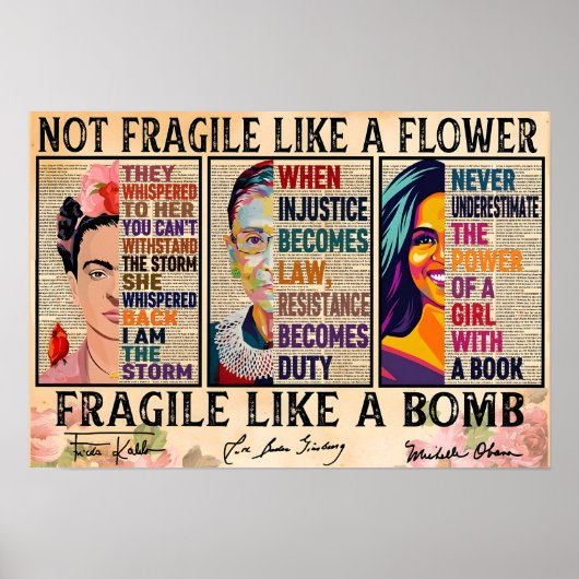 Niet breekbaar als een bloem, breekbaar als een bo poster (Voorkant)