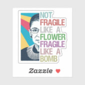 Niet breekbaar als een bloem breekbaar als een bom sticker (Vel)