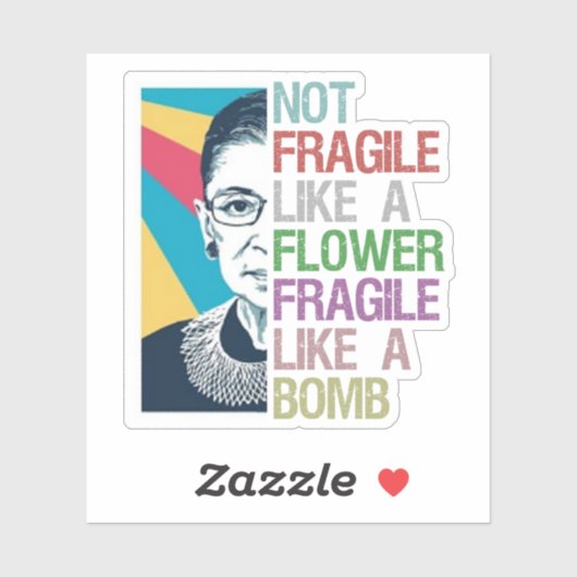 Niet breekbaar als een bloem breekbaar als een bom sticker (Vel)