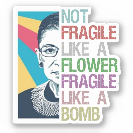 Niet breekbaar als een bloem breekbaar als een bom sticker (Voorkant)