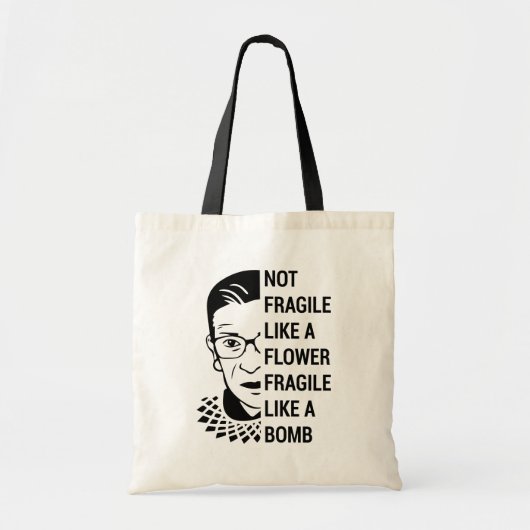 Niet breekbaar als een bloem breekbaar als een bom tote bag (Voorkant)