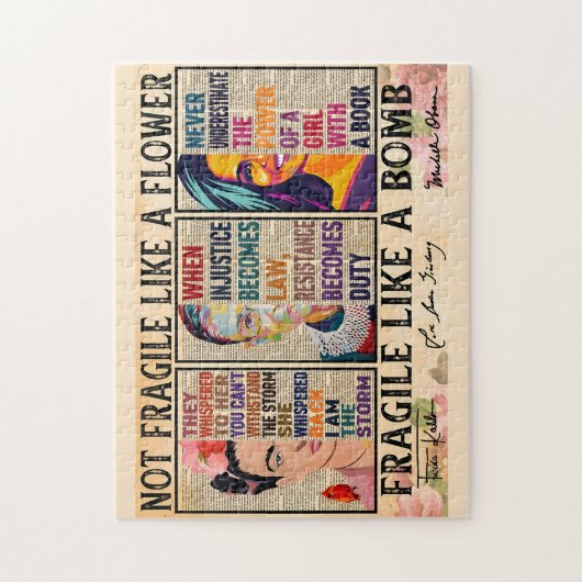 Niet breekbaar als een bloem legpuzzel (Verticaal)