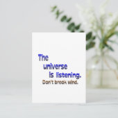 Niet breken Wind - Universe luistert Briefkaart (Staand voorkant)