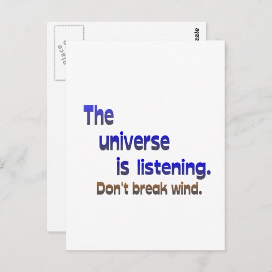 Niet breken Wind - Universe luistert Briefkaart (Voorkant / Achterkant)