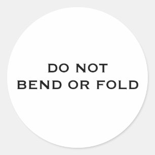Niet buigen of vetten ronde sticker