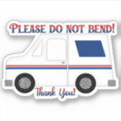 Niet Buigen, Postwagen Dank U Sticker (Voorkant)
