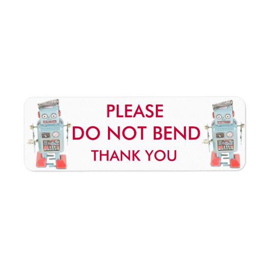 NIET BUIGEN - ROBOTLABELS ETIKET (Voorkant)