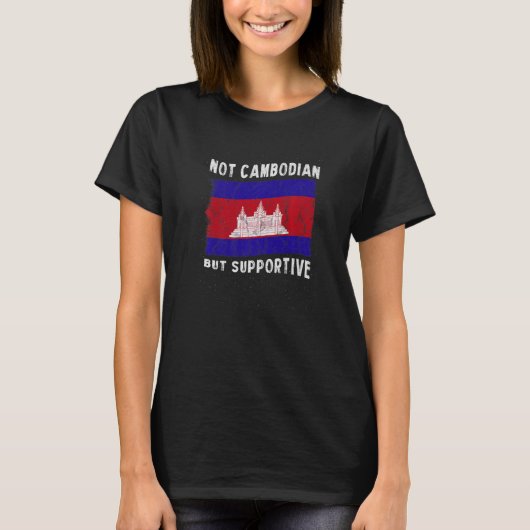 Niet Cambodja, maar ondersteunende nationale vlag T-shirt (Voorkant)