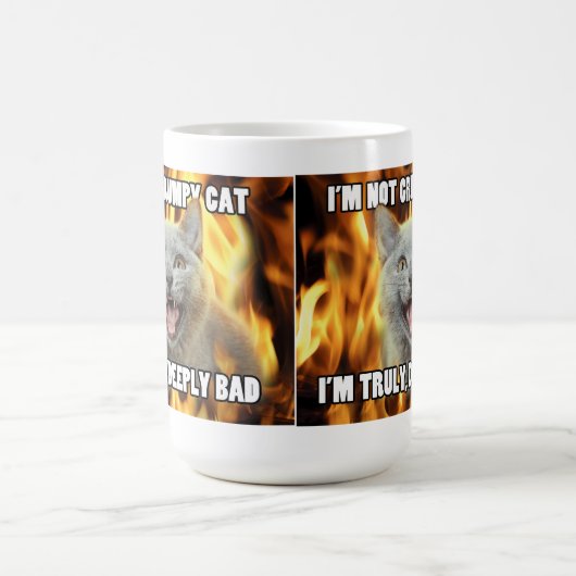 Niet chagrijnige kat mok (Center)