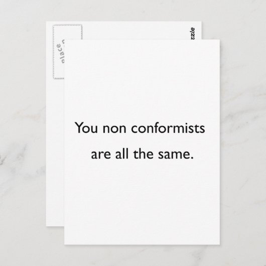 Niet-Conformisten Briefkaart (Voorkant / Achterkant)