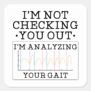 Niet controleren op fysiotherapeut vierkante sticker