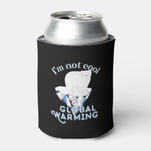 Niet cool met Global Warming Funny Polar Beer Puns Blikjeskoeler