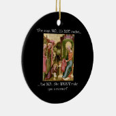 Niet Crochet Funny Medieval Knitting Keramisch Ornament (Rechts)