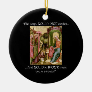 Niet Crochet Funny Medieval Knitting Keramisch Ornament