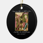 Niet Crochet Funny Medieval Knitting Keramisch Ornament (Links)