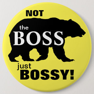 Niet de Boss Big Bossy Beer Yellow Ronde Button 6,0 Cm