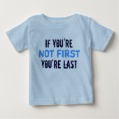 Niet de eerste grappige baby blauw t-shirt (Voorkant)