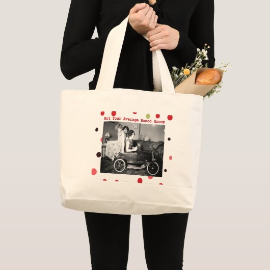 niet de gemiddelde bunco groep grote tote bag (Voorkant (product))
