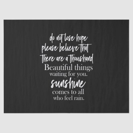 niet de hoop verliezen alstublieft te geloven dat  tissuepapier (Voorkant)