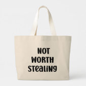 Niet de moeite waard om grappig te stelen grote tote bag (Achterkant)
