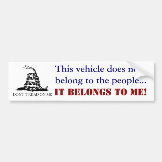 Niet de personenauto bumpersticker (Voorkant)
