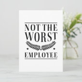Niet de slechtste werknemer bedankkaart (Staand voorkant)