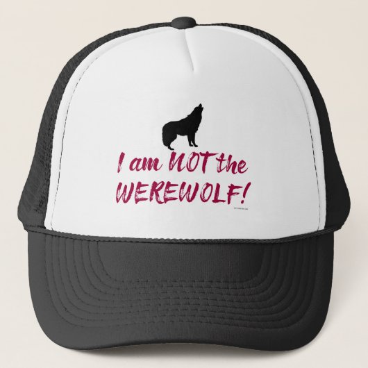 Niet De Weerwolf Cheeky Fun Game Night Spreuk Trucker Pet (Voorkant)
