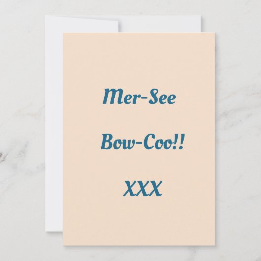 Niet de werkelijke spelling! bedankkaart (Voorkant)