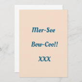 Niet de werkelijke spelling! bedankkaart (Voorkant / Achterkant)