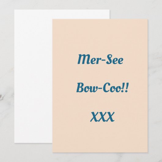 Niet de werkelijke spelling! bedankkaart (Voorkant / Achterkant)