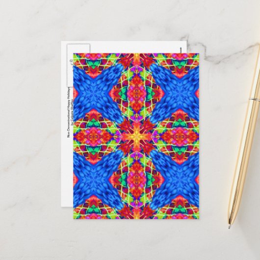 Niet-denominationaal Prettige feestdagen Briefkaar (Voorkant / Achterkant in situ)