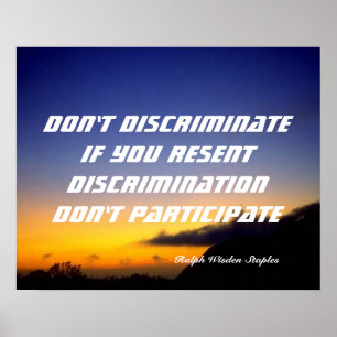 Niet discrimineren poster