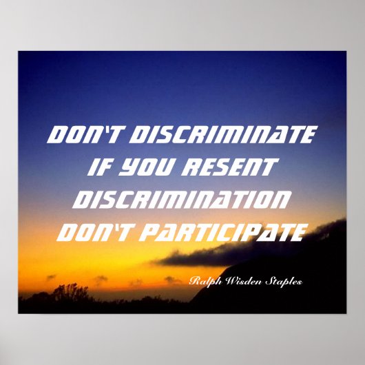 Niet discrimineren poster (Voorkant)