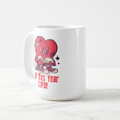 "Niet dit jaar, Cupido!" Stijl 3 - KWETSEND HART Koffiemok (Voorkant links)