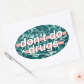 Niet doen Drugs Pop Art Ovale Sticker (Envelop)