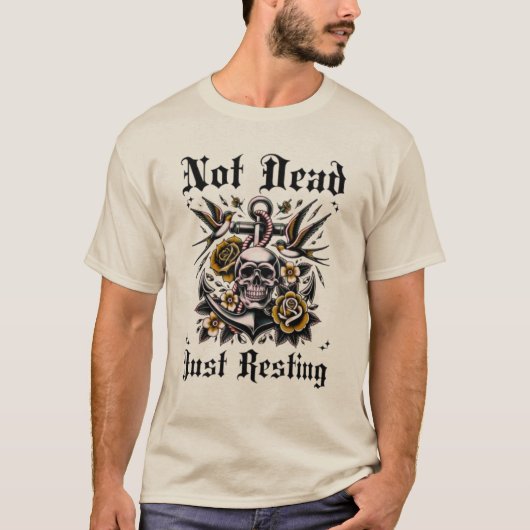 Niet dood alleen rustend schedel T-shirt (Voorkant)