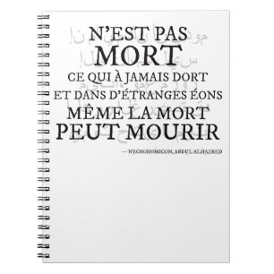 "Niet dood..." - De achterkant van de Necronomicon Notitieboek