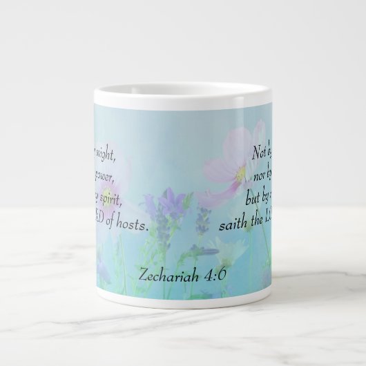 Niet door Might - Zechariah 4:6 Grote Koffiekop (Voorkant)