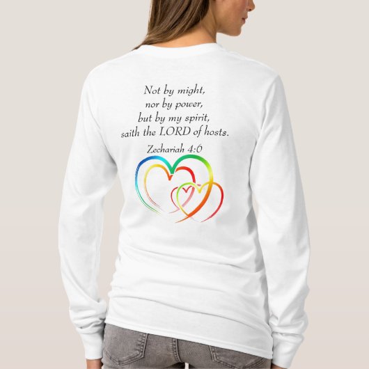 Niet door Might - Zechariah 4:6  T-shirt (Achterkant)