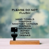 Niet doorspoelen Grappige Badkamer Acryl Bord (Neutraal)